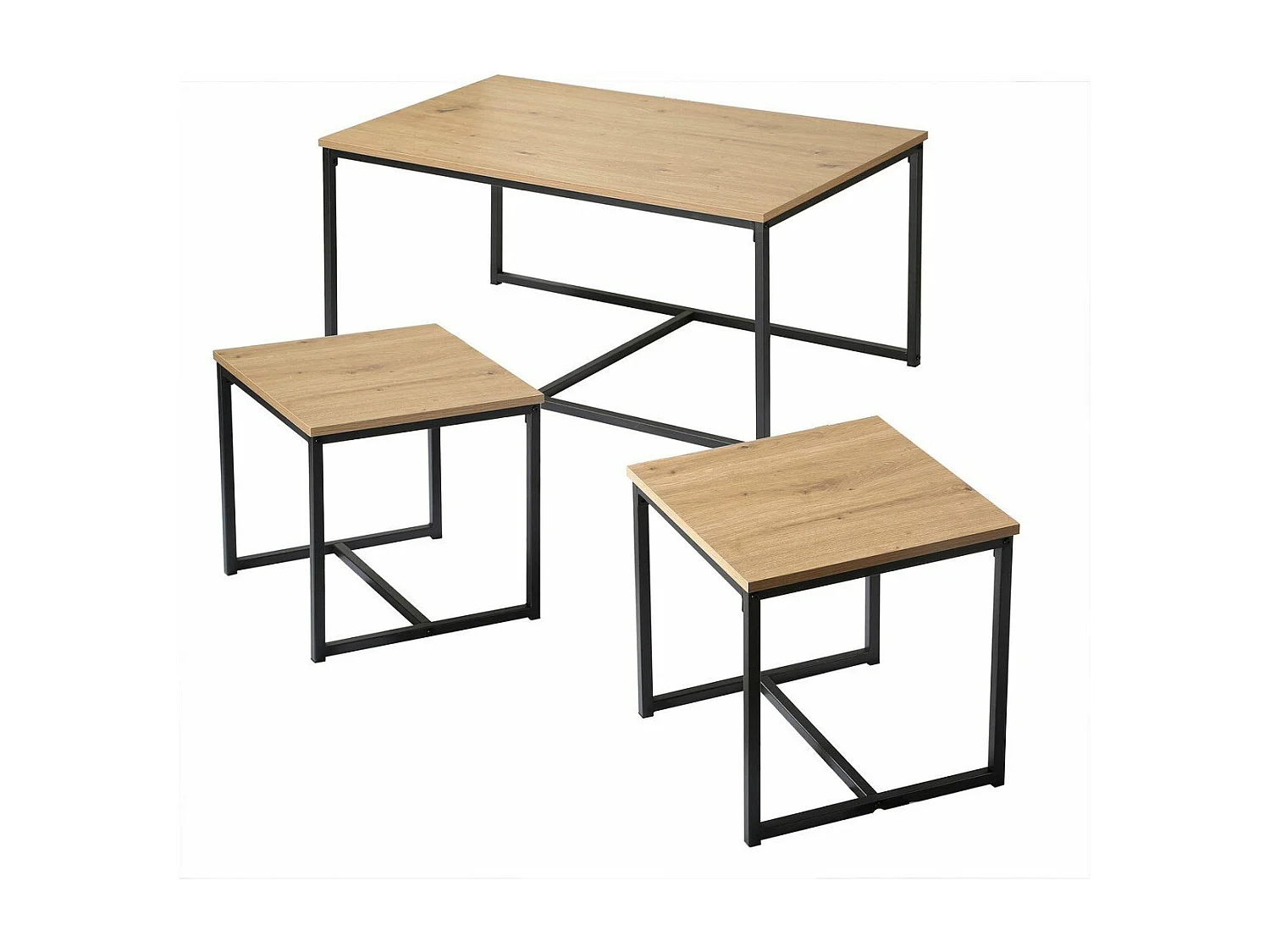 Lot de 3 tables basses gigognes L100 cm - LENNY