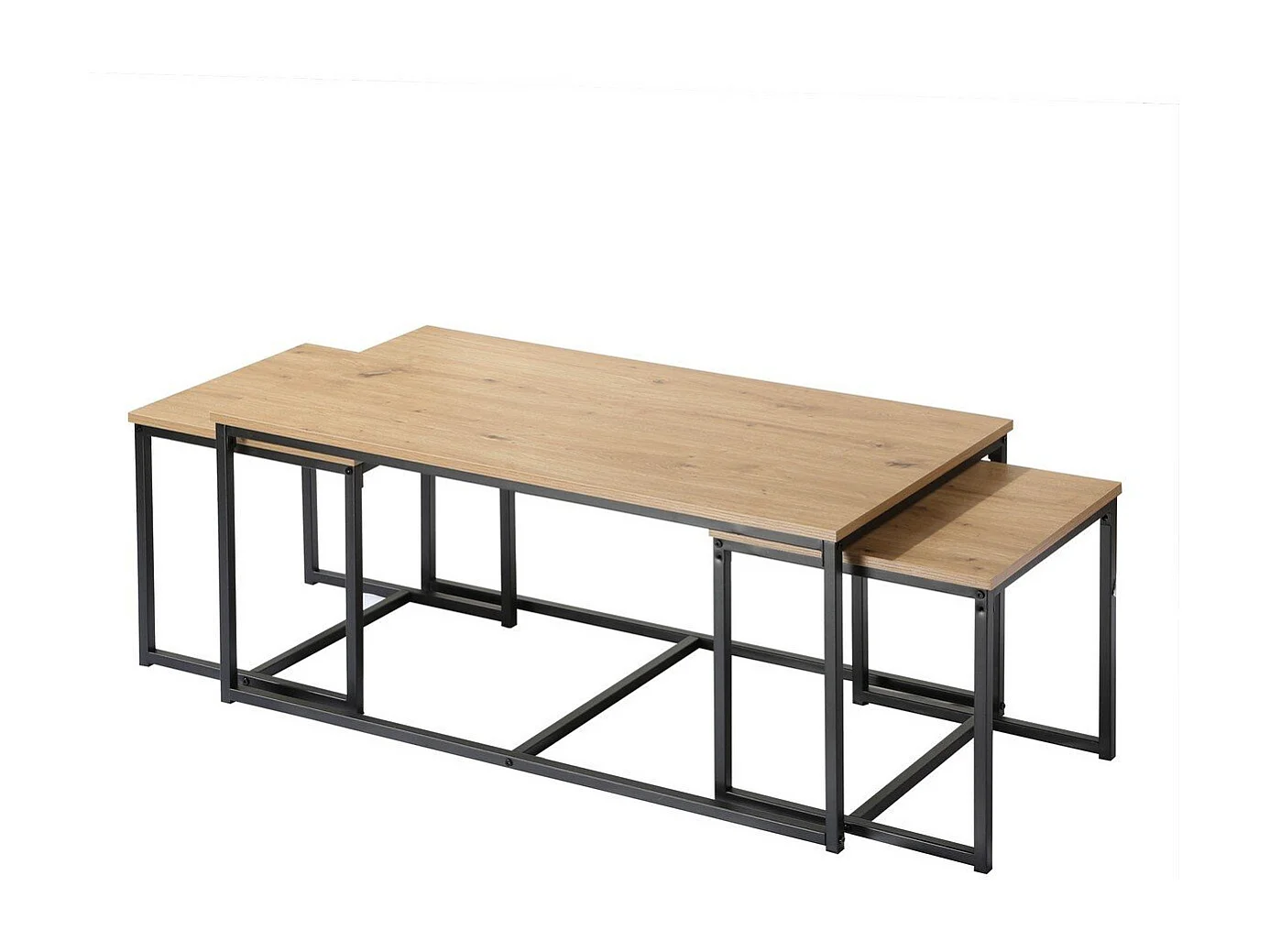 Lot de 3 tables basses gigognes L100 cm - LENNY