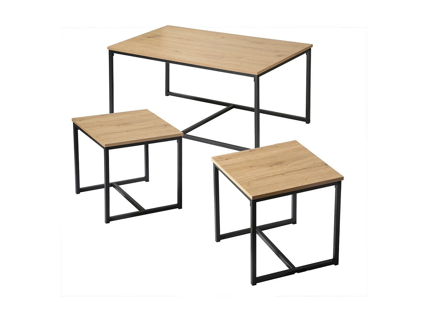 Lot de 3 tables basses gigognes L100 cm - LENNY