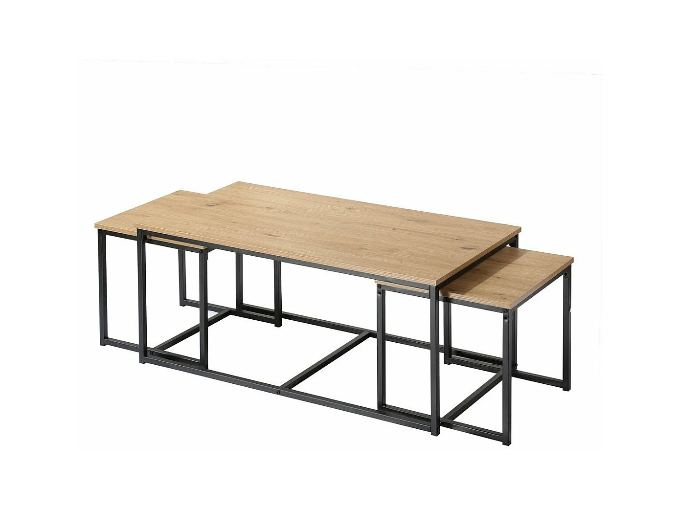 Lot de 3 tables basses gigognes L100 cm - LENNY