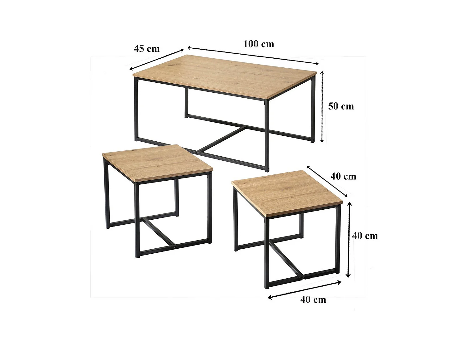Couchtische zum Ausziehen im 3er Set