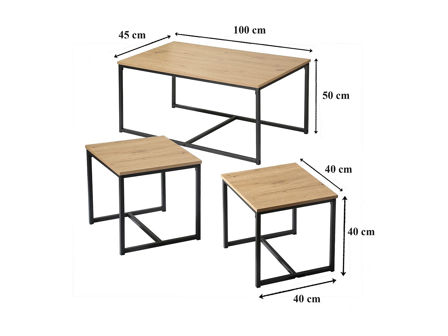 Couchtische zum Ausziehen im 3er Set