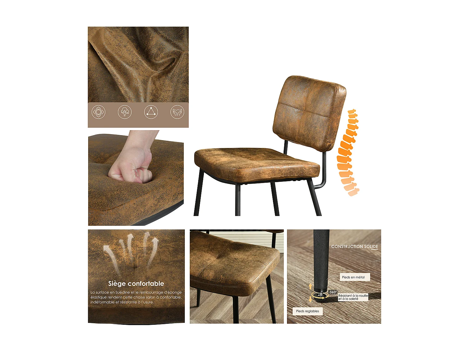 Table à manger extensible à allonge avec 4 chaises,Whalen karomi