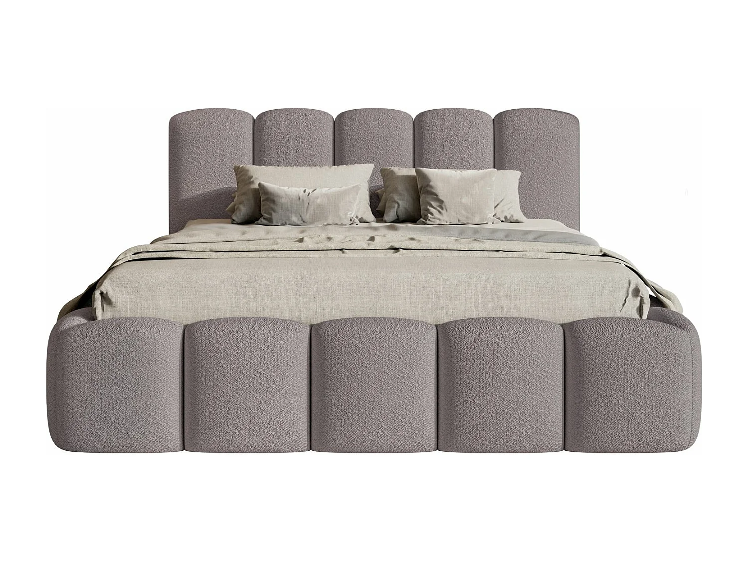 Polsterbett mit Lattenrost und Bettkasten - taupe - 180x200 cm - CLOUDY II