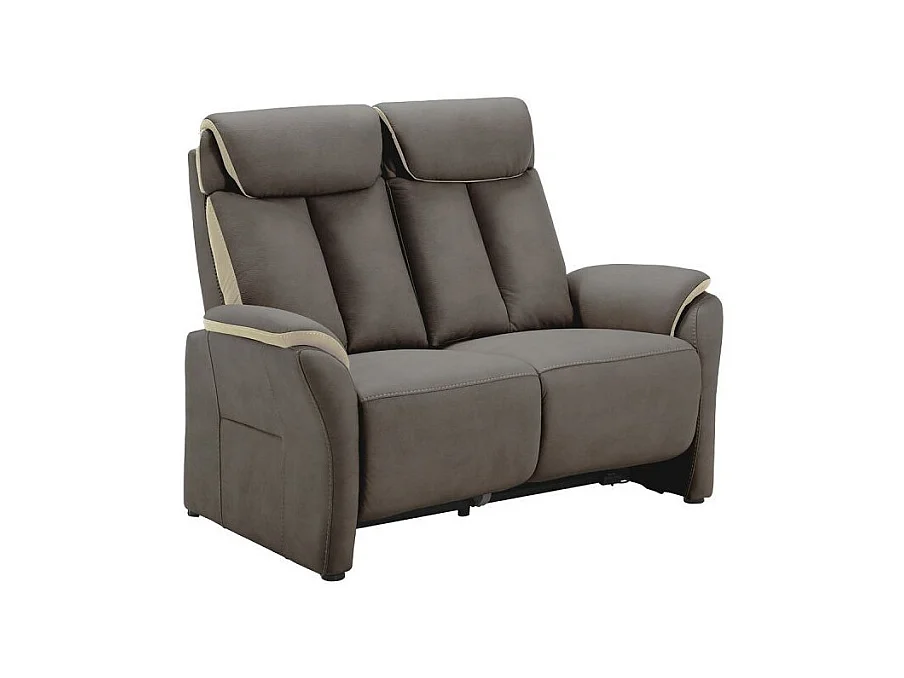 COIMBRA - Canapés Relax 3 Places Electrique et 2 Places Fixe Gris Foncé