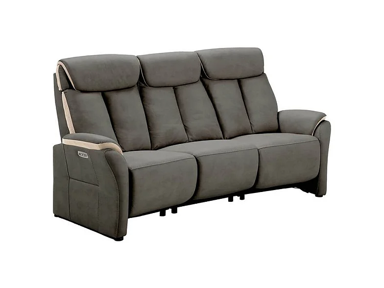 COIMBRA - Canapés Relax 3 Places Electrique et 2 Places Electrique Gris Foncé