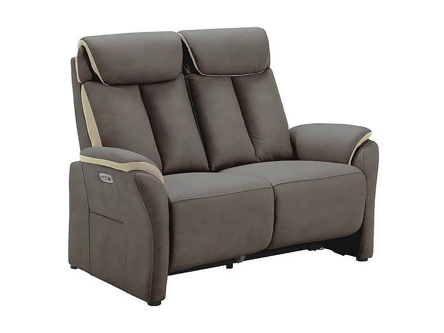 COIMBRA - Canapés Relax 3 Places Electrique et 2 Places Electrique Gris Foncé