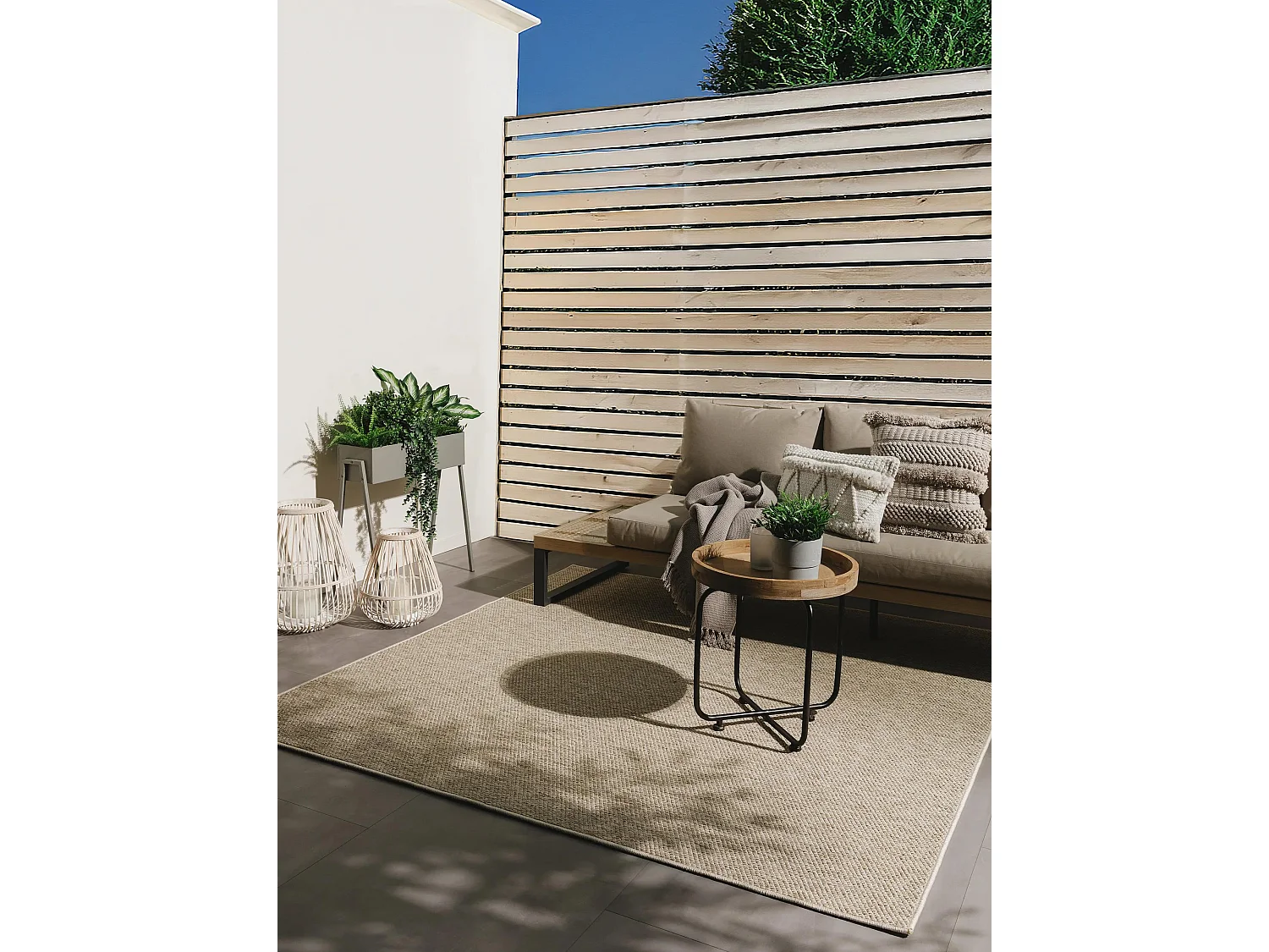 Tapis d'extérieur & intérieur Iowa Taupe 300x300 cm