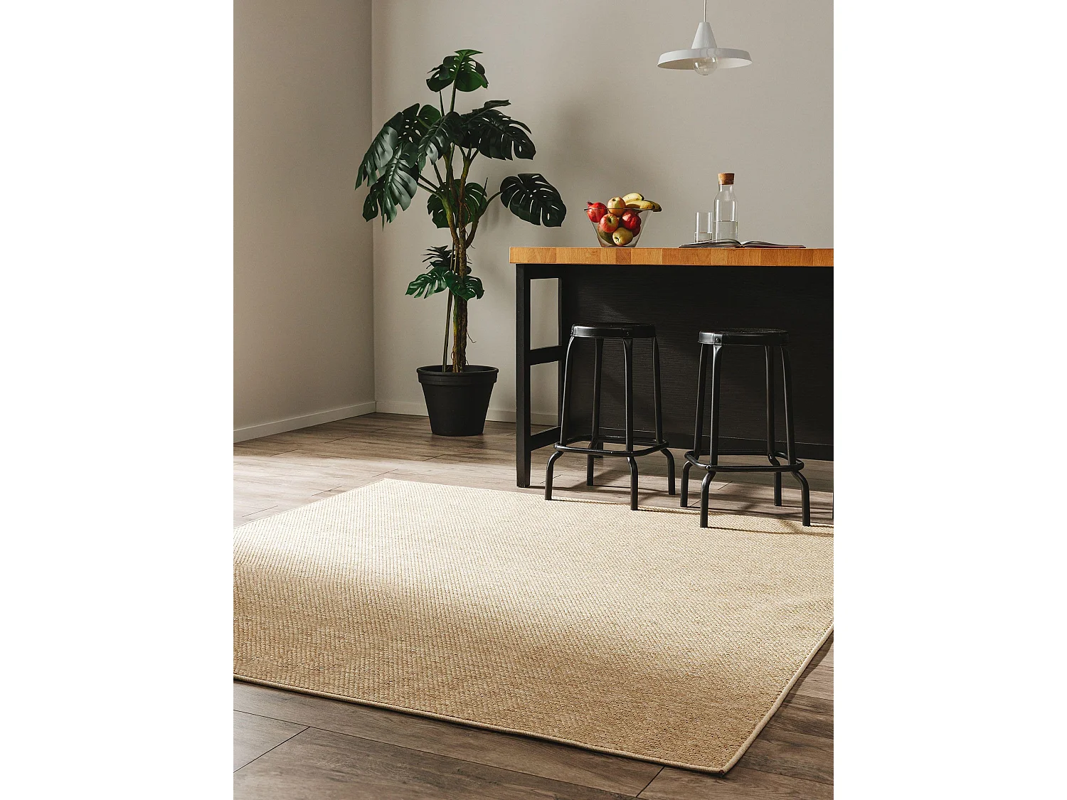 Tapis d'extérieur & intérieur Iowa Beige 195x195 cm