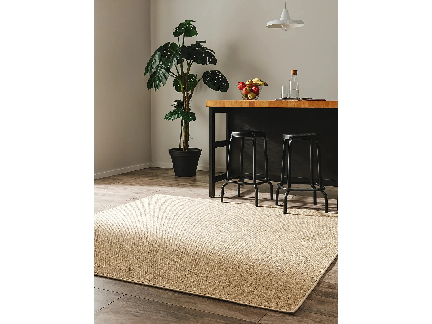 Tapis d'extérieur & intérieur Iowa Beige 195x195 cm
