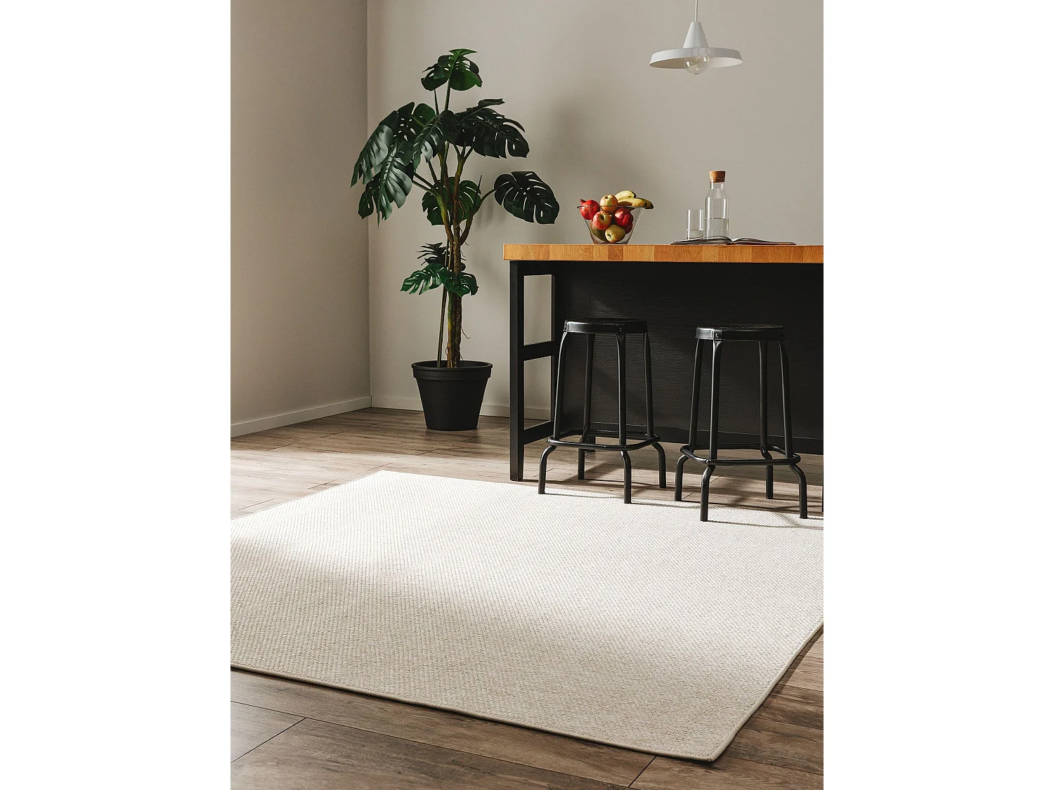 Tapis d'extérieur & intérieur Iowa Crème 195x195 cm