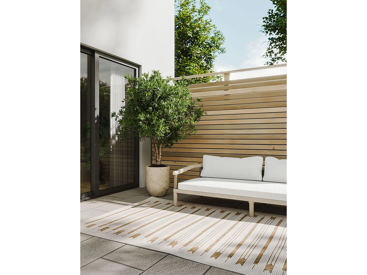 Tapis d'extérieur & intérieur Kaleo Crème/Beige 240x350 cm