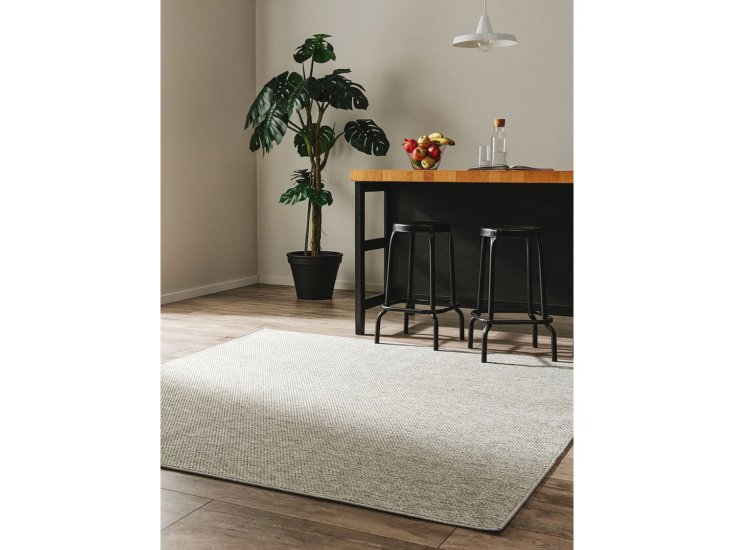 Tapis d'extérieur & intérieur Iowa Gris clair 300x300 cm