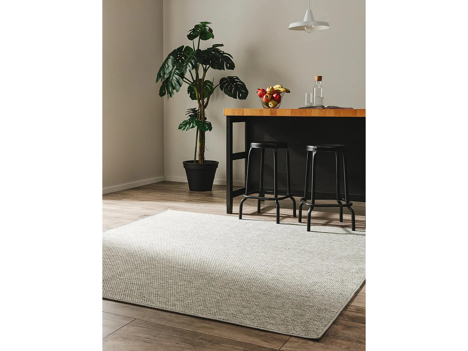 Tapis d'extérieur & intérieur Iowa Gris clair 195x195 cm