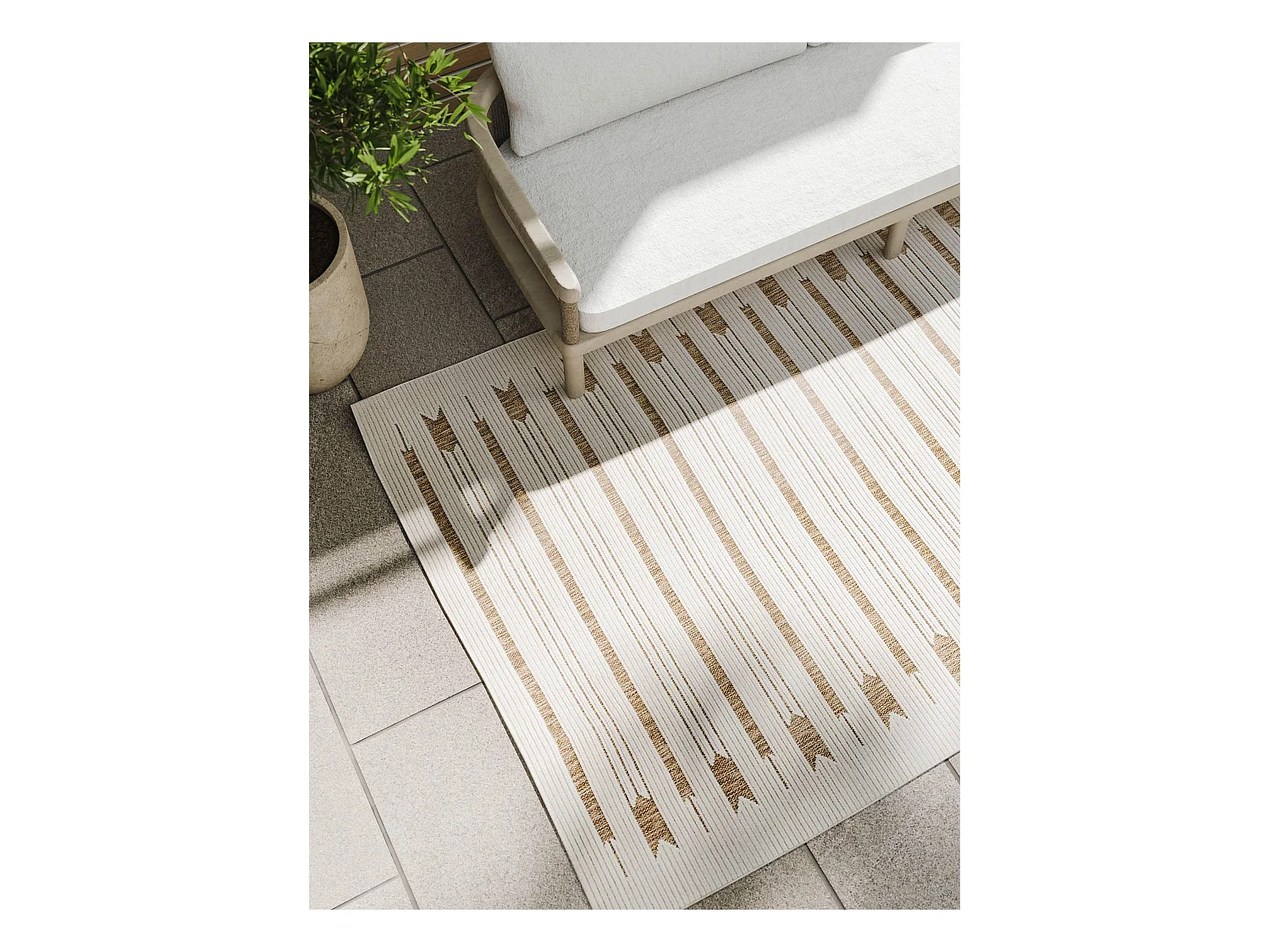 Tapis d'extérieur & intérieur Kaleo Crème/Beige 80x150 cm