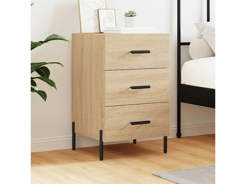 Table de chevet chêne sonoma 40x40x66 cm bois d'ingénierie