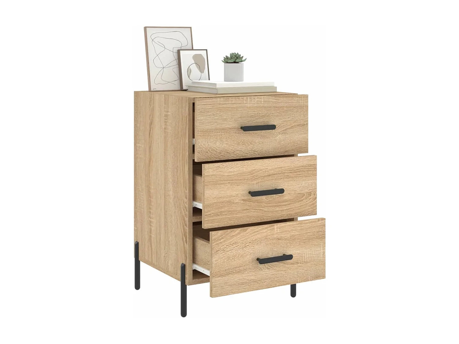 Table de chevet chêne sonoma 40x40x66 cm bois d'ingénierie