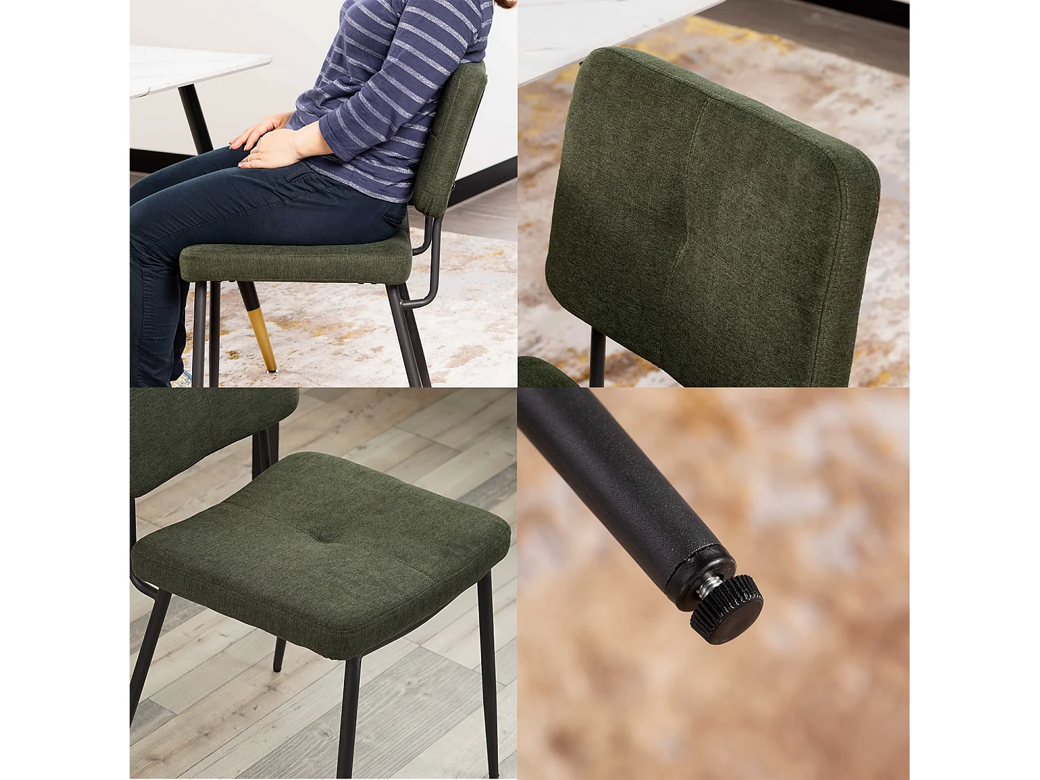 Table à manger extensible à allonge avec 6 chaises,Whalen karomi