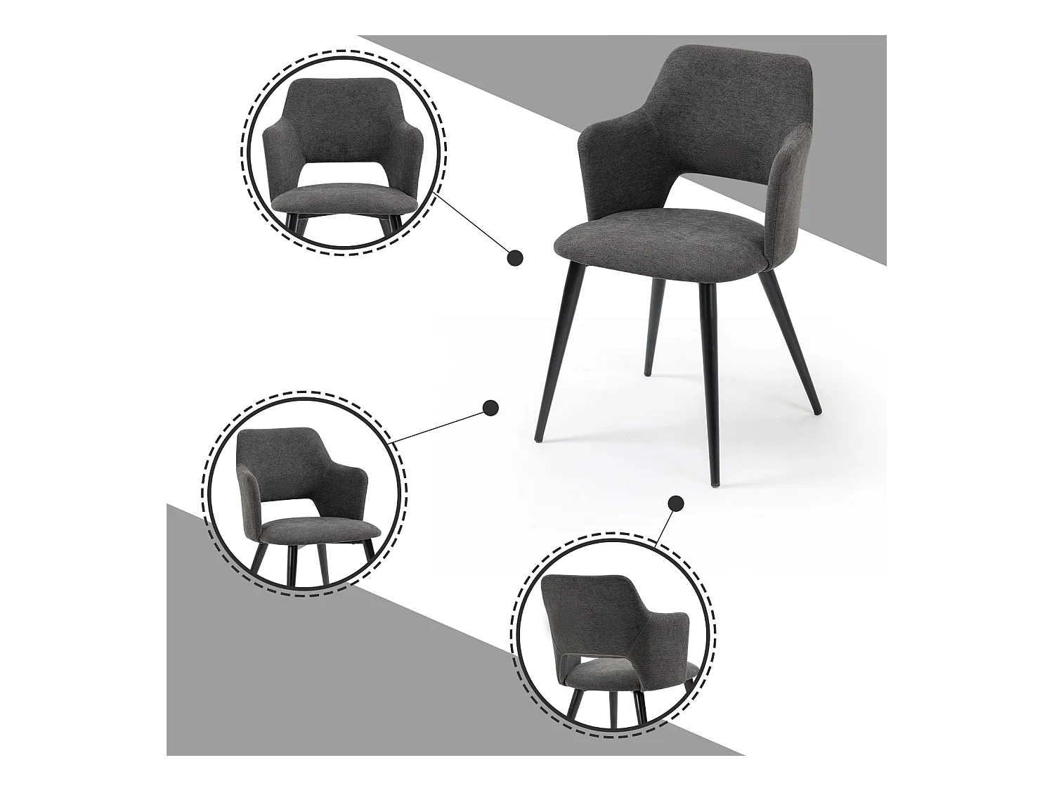 Table à manger extensible à allonge avec 4 chaises,Whalen akanji