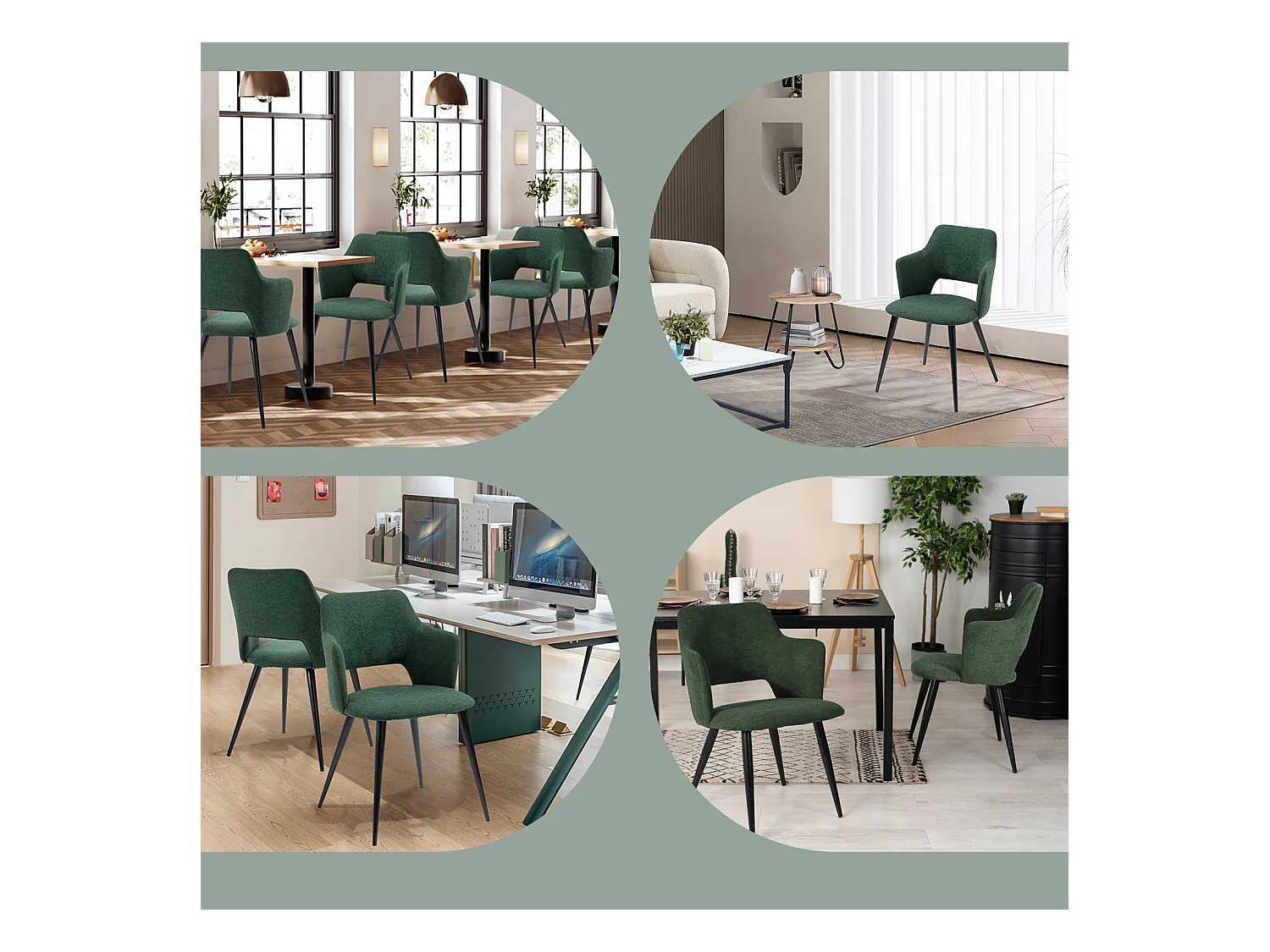 Table à manger extensible à allonge avec 4 chaises,Whalen akanji