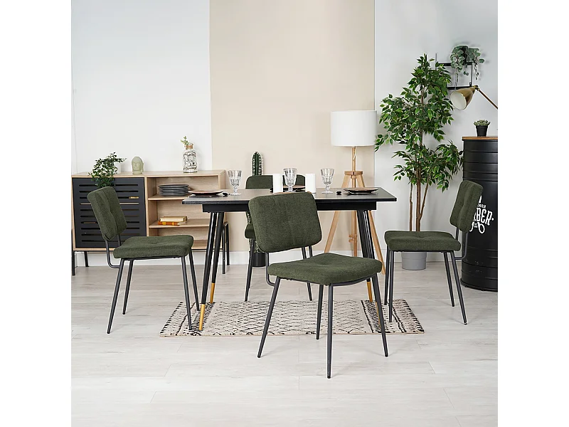 Table à manger extensible à allonge avec 4 chaises,Whalen karomi