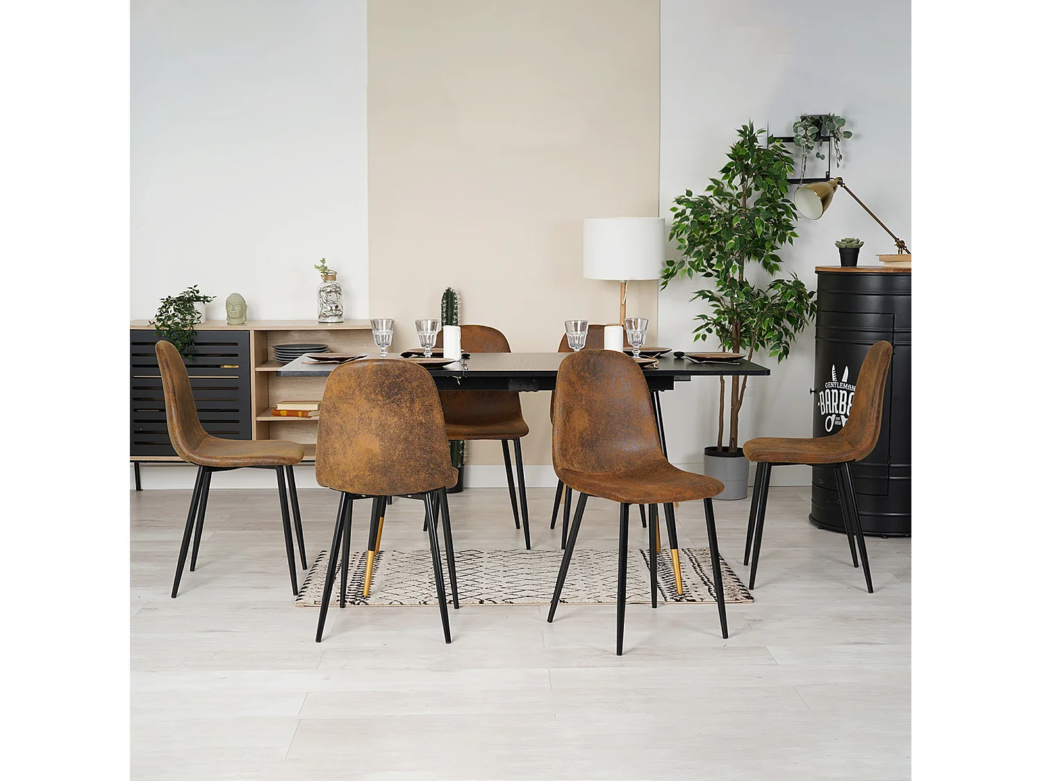 Table à manger extensible à allonge avec 4 chaises,Whalen charlton