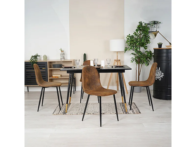 Table à manger extensible à allonge avec 4 chaises,Whalen charlton