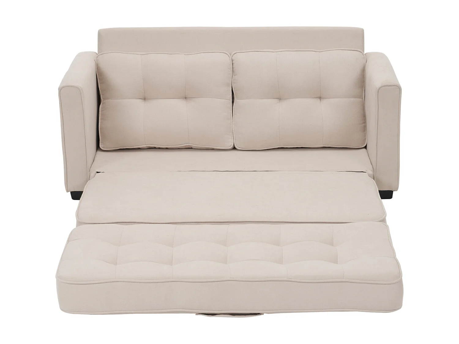 2-zitsbank, 151x75x86cm, slaapbank, met zijzakken, linnen stof, beige