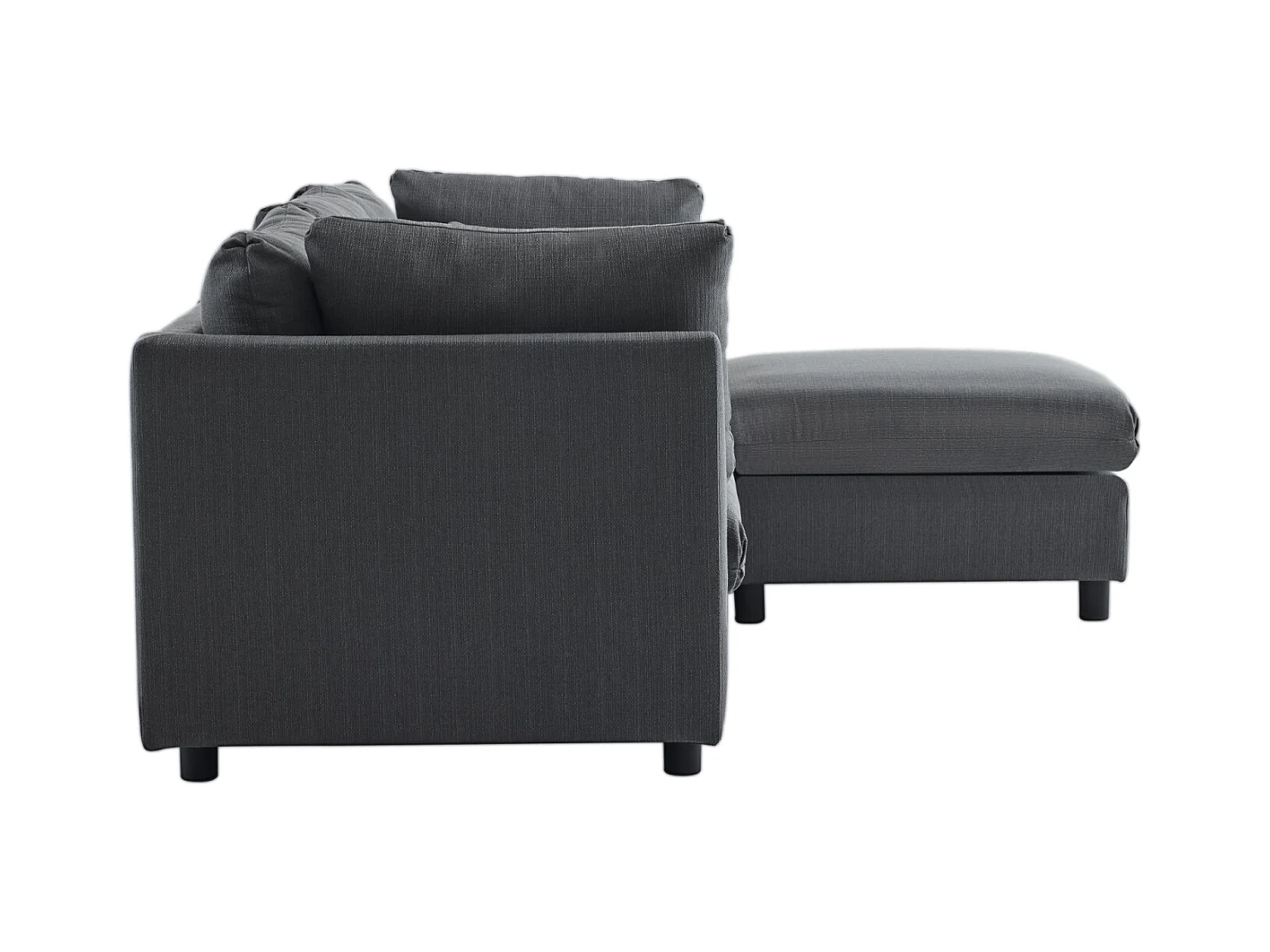 Canapé d'angle 3-4 places, meubles rembourrés en forme de L, tissu en lin, 220x83x81cm, gris