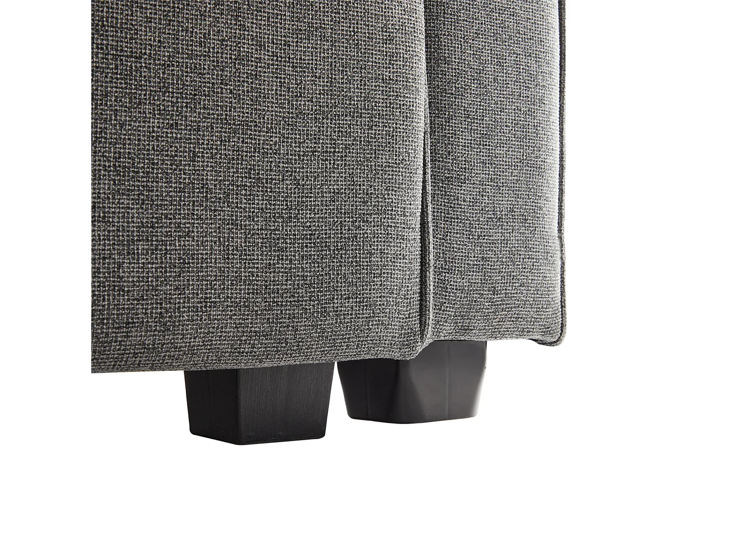 Sofá 4 plazas, 264x83x87cm, tejido de lino, con bolsillos en reposabrazos y 4 cojines, estilo sencillo, para salón, gris oscuro