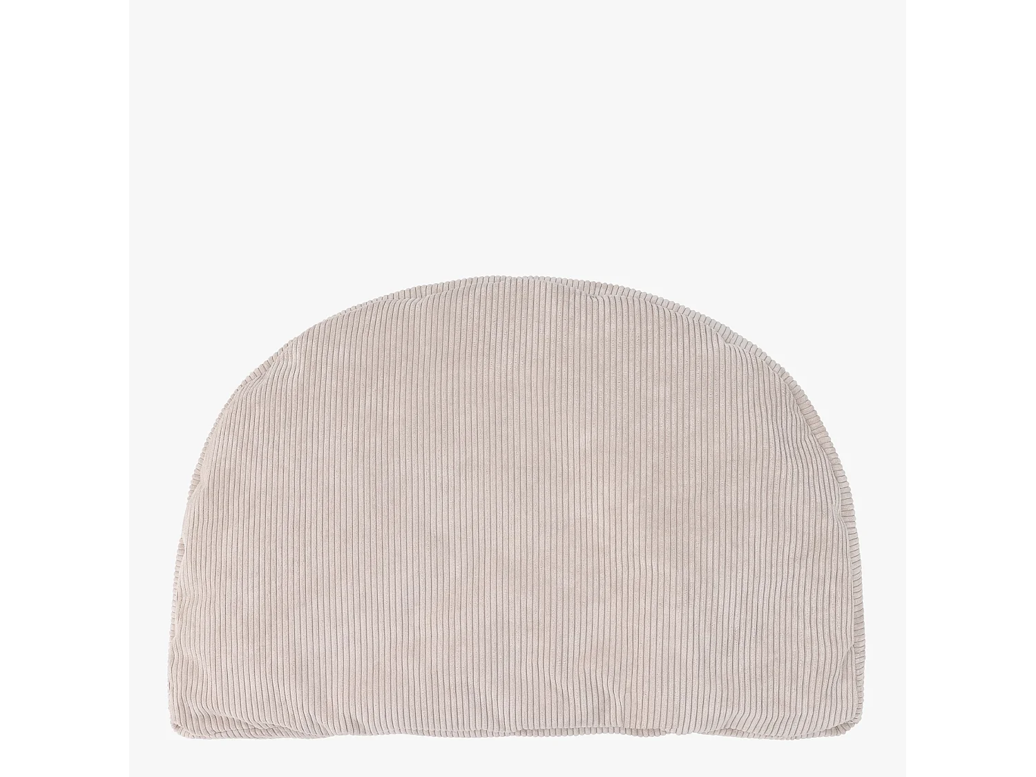 Pouf en velours finement côtelé demi-lune beige - REMI