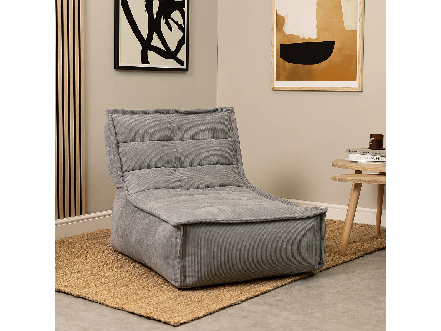 Pouf méridienne velours côtelé gris - OTTO