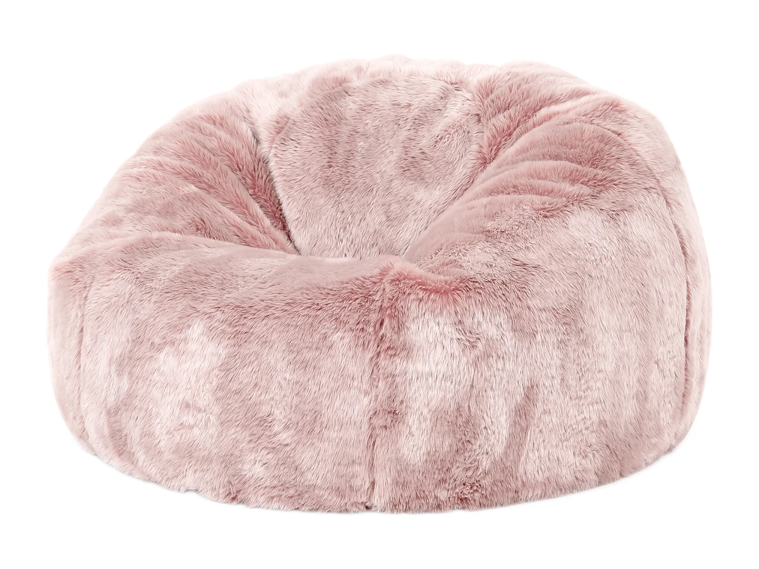 Pouf classique imitation fourrure pour enfants rose poudré