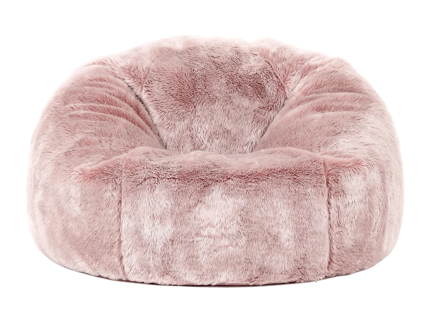 Pouf classique imitation fourrure pour enfants rose poudré