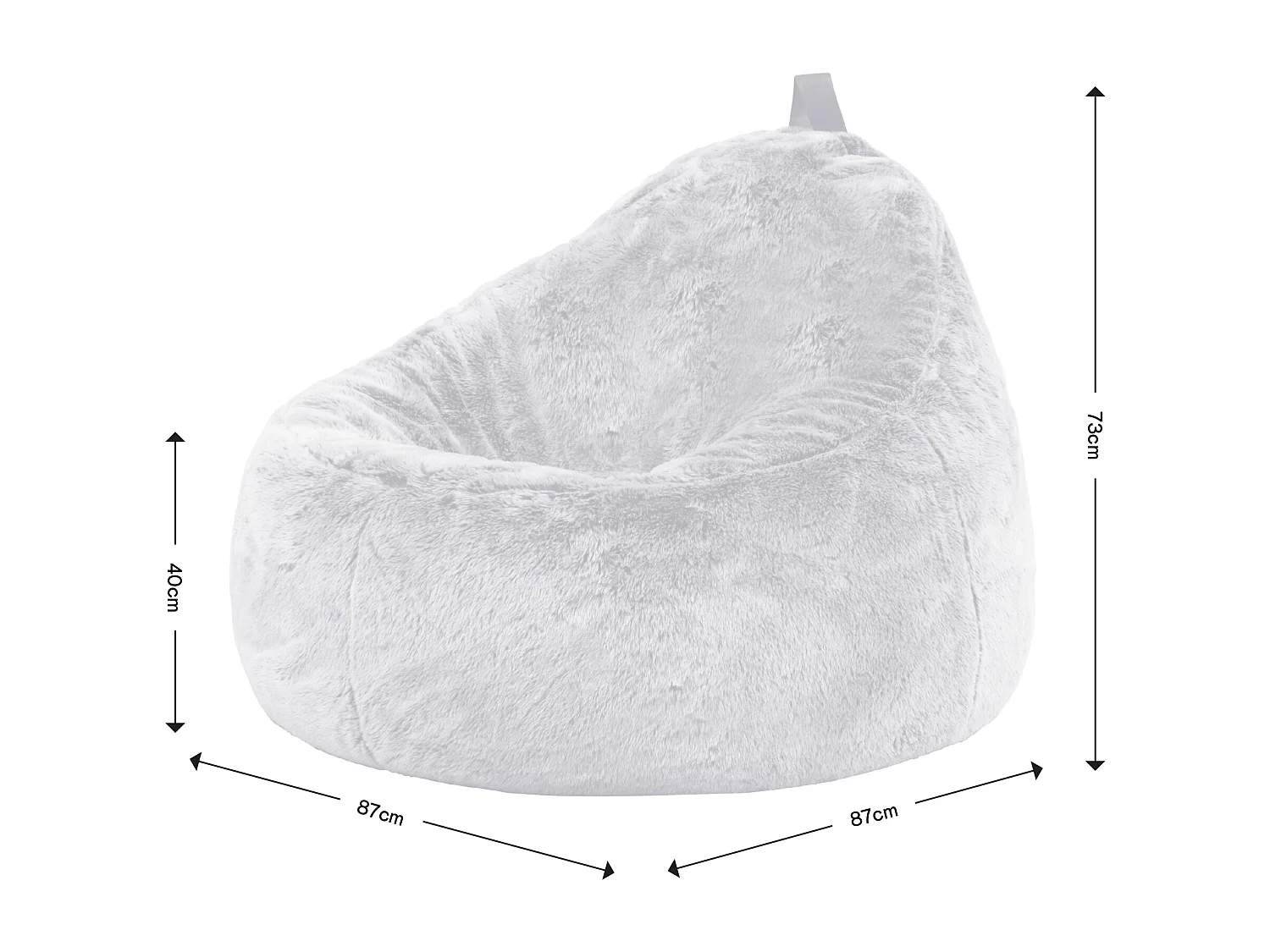 Pouf imitation fourrure beige - COCOON