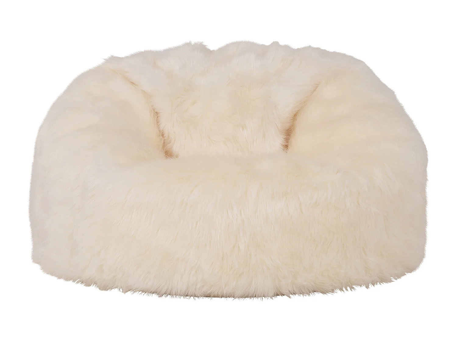 Pouf classique imitation fourrure pour enfants crème