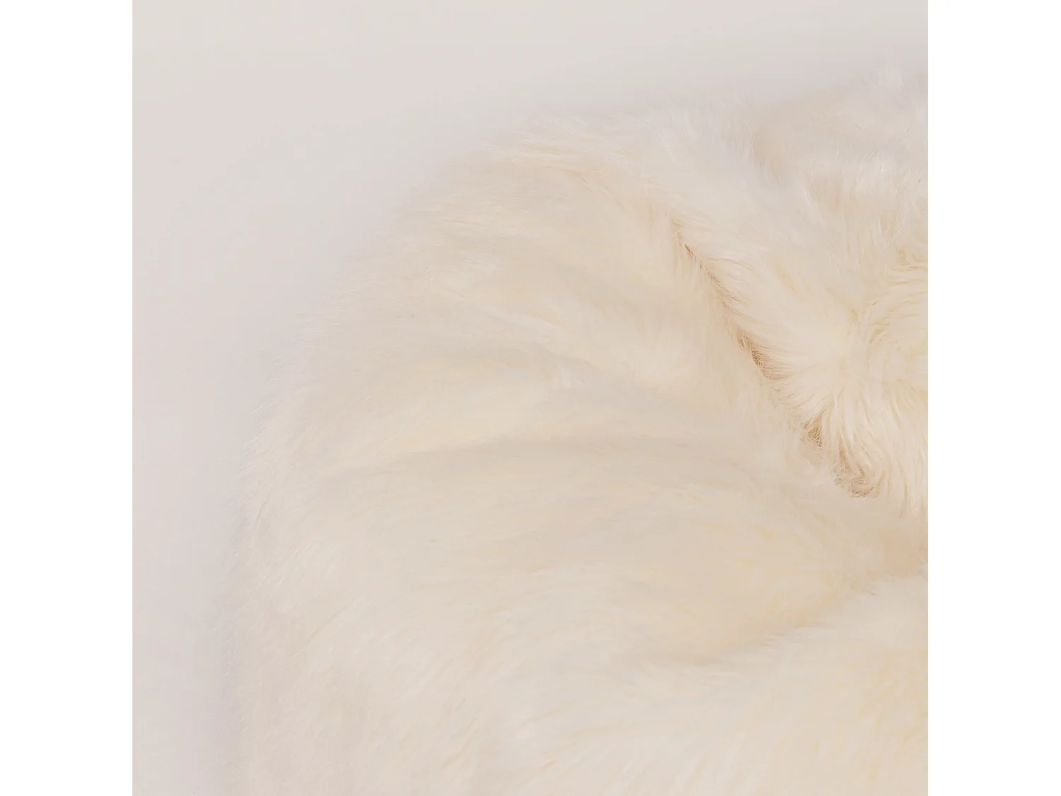 Pouf classique imitation fourrure pour enfants crème