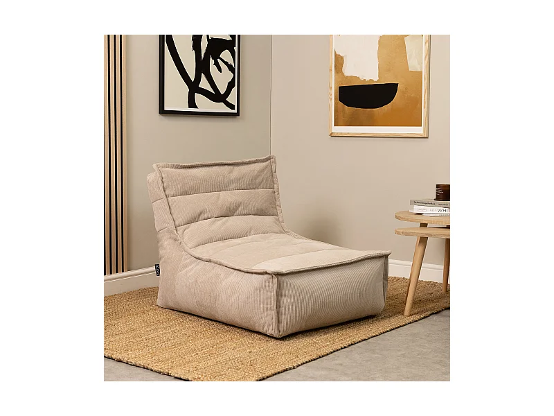 Pouf méridienne velours côtelé beige - OTTO