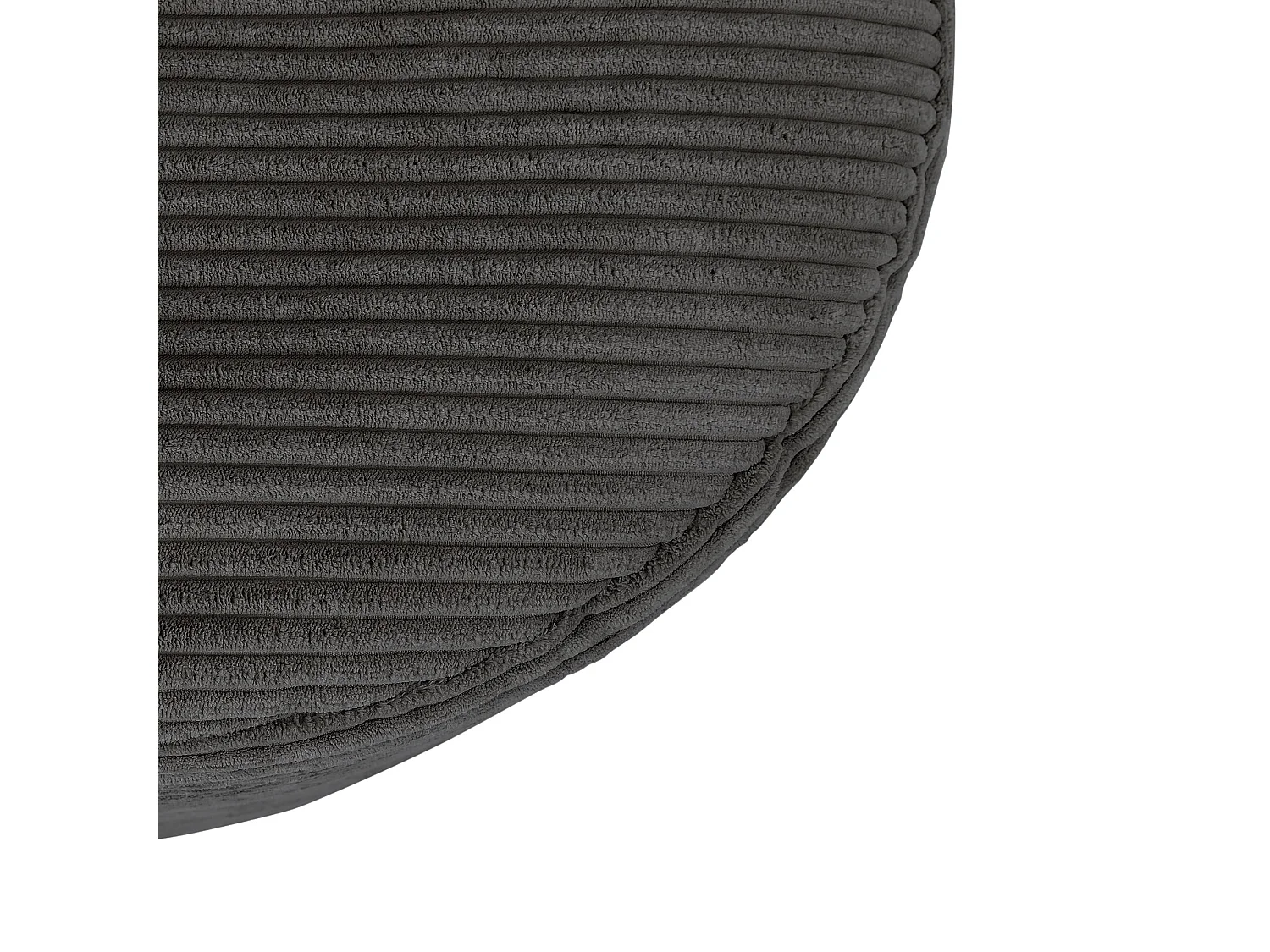 Pouf rond velours côtelé gris anthracite - FRANKIE