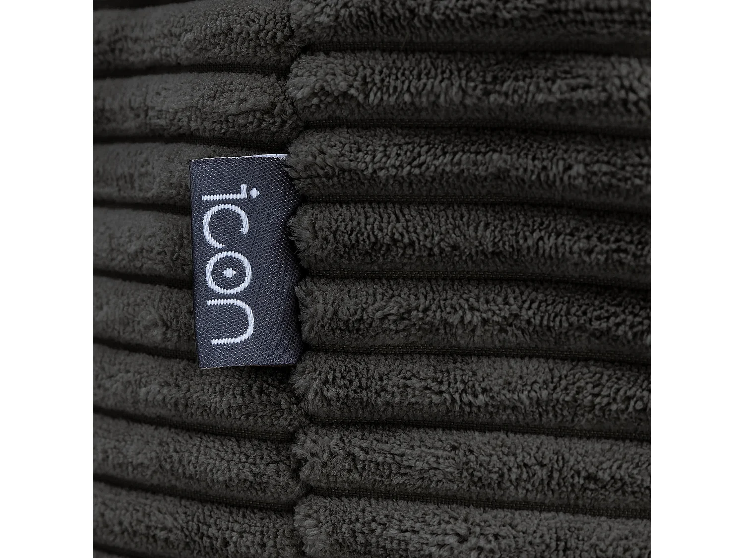 Pouf rond velours côtelé gris anthracite - FRANKIE