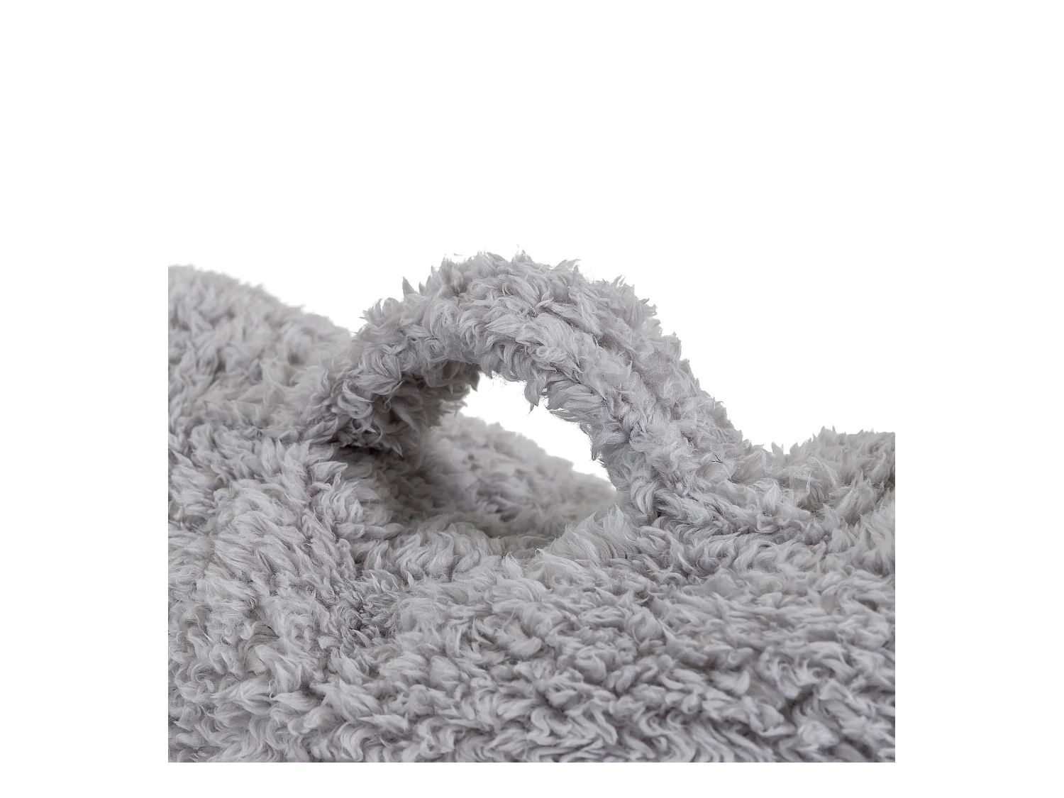 Coussin de soutien en polaire sherpa gris clair
