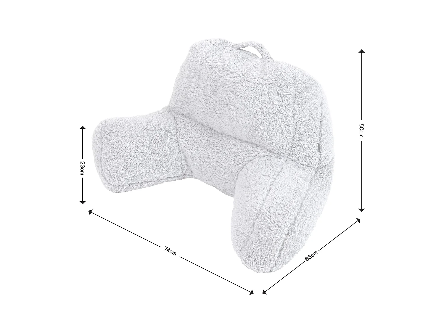 Coussin de soutien en polaire sherpa gris clair