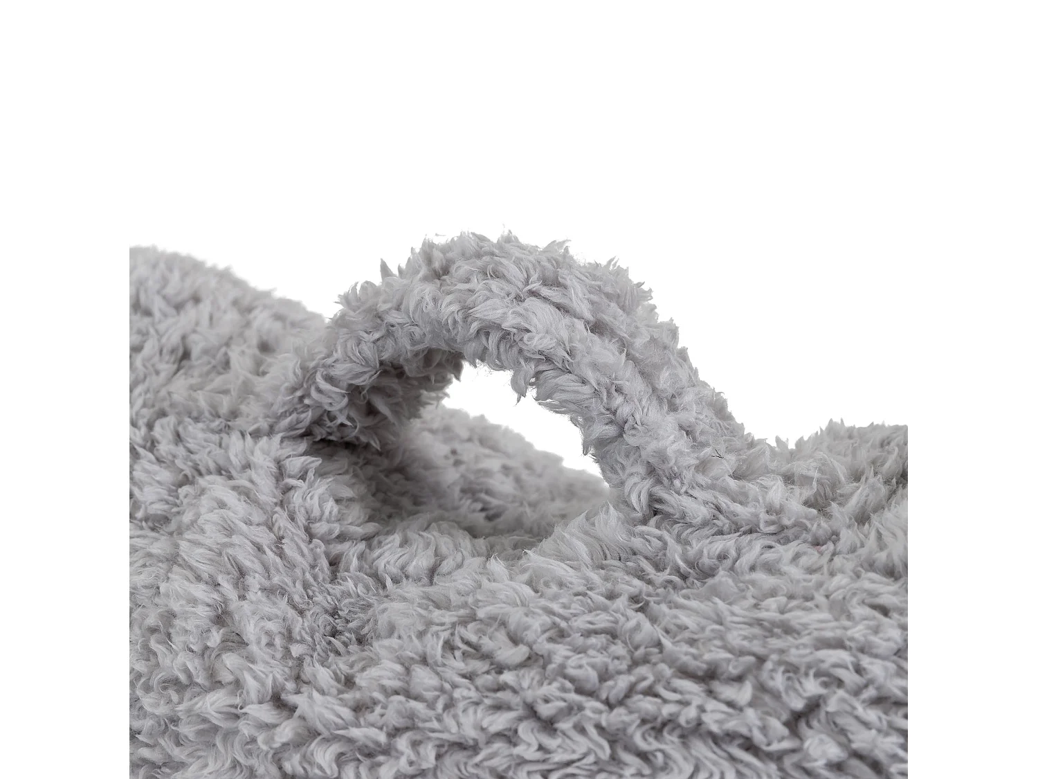 Coussin de soutien en polaire sherpa gris clair