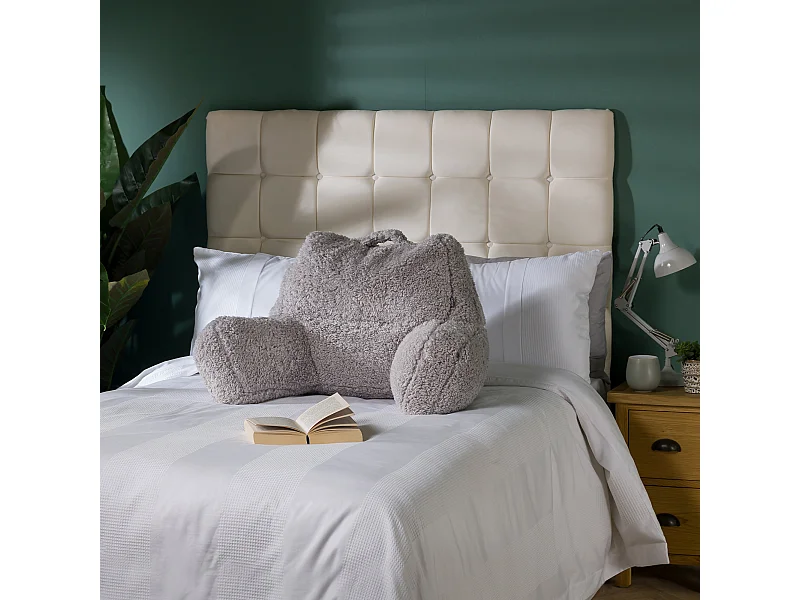 Coussin de soutien en polaire sherpa gris clair