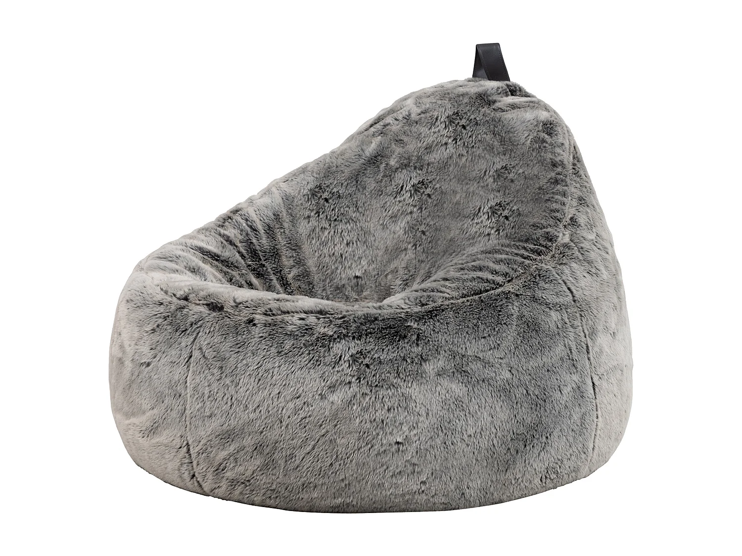 Pouf imitation fourrure gris loup - COCOON