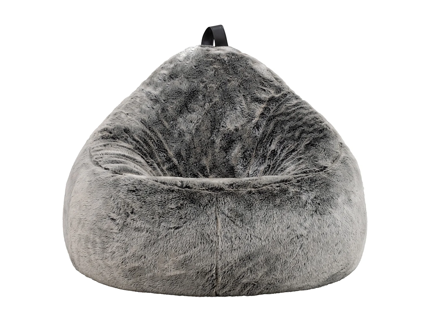 Pouf imitation fourrure gris loup - COCOON