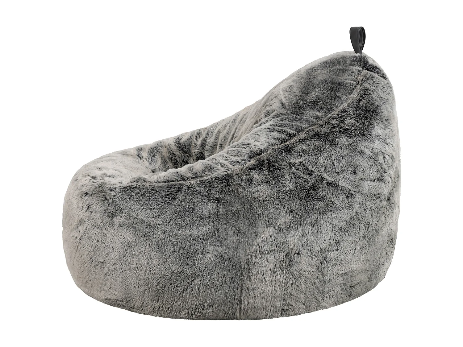 Pouf imitation fourrure gris loup - COCOON