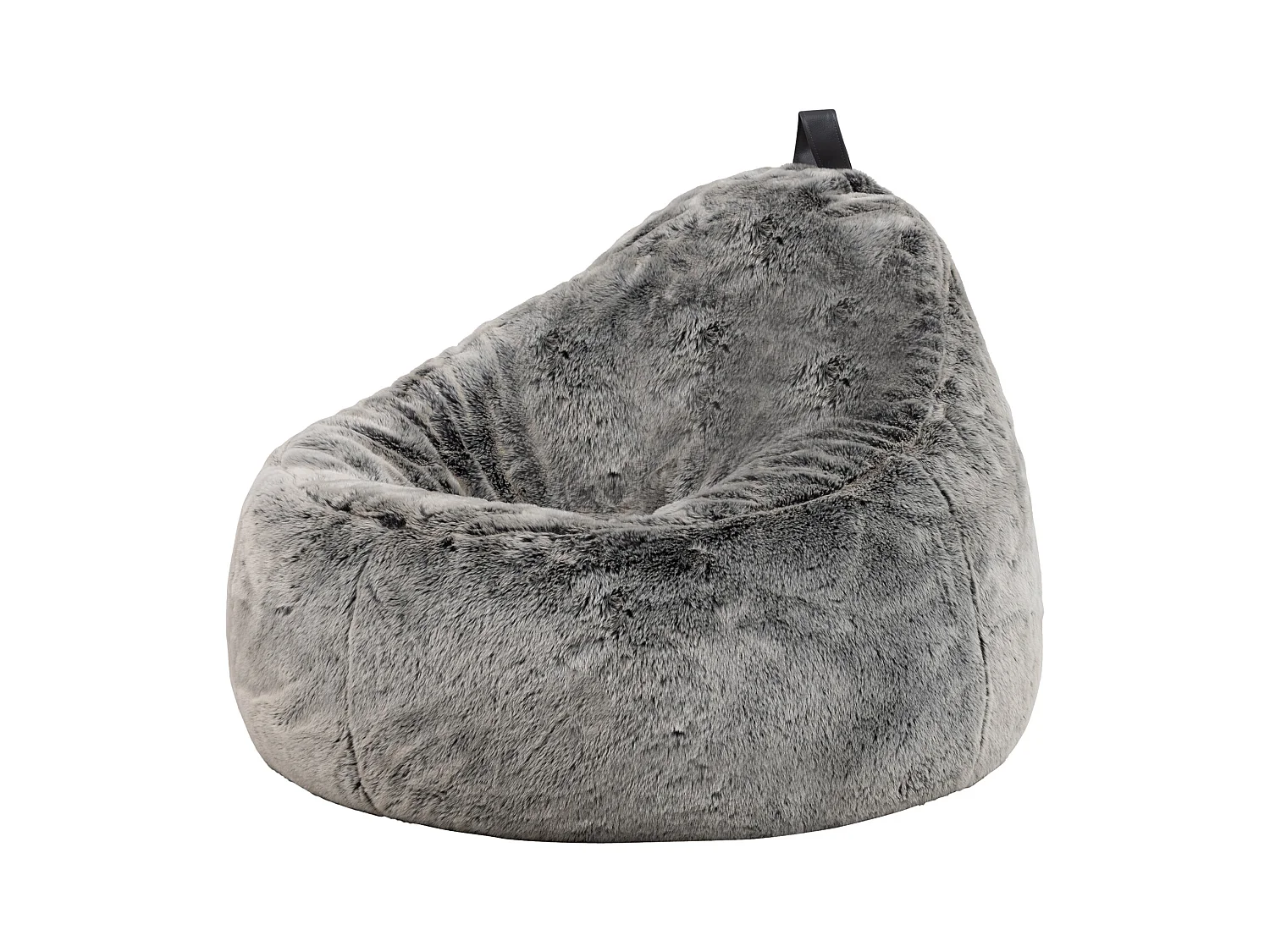 Pouf imitation fourrure gris loup - COCOON