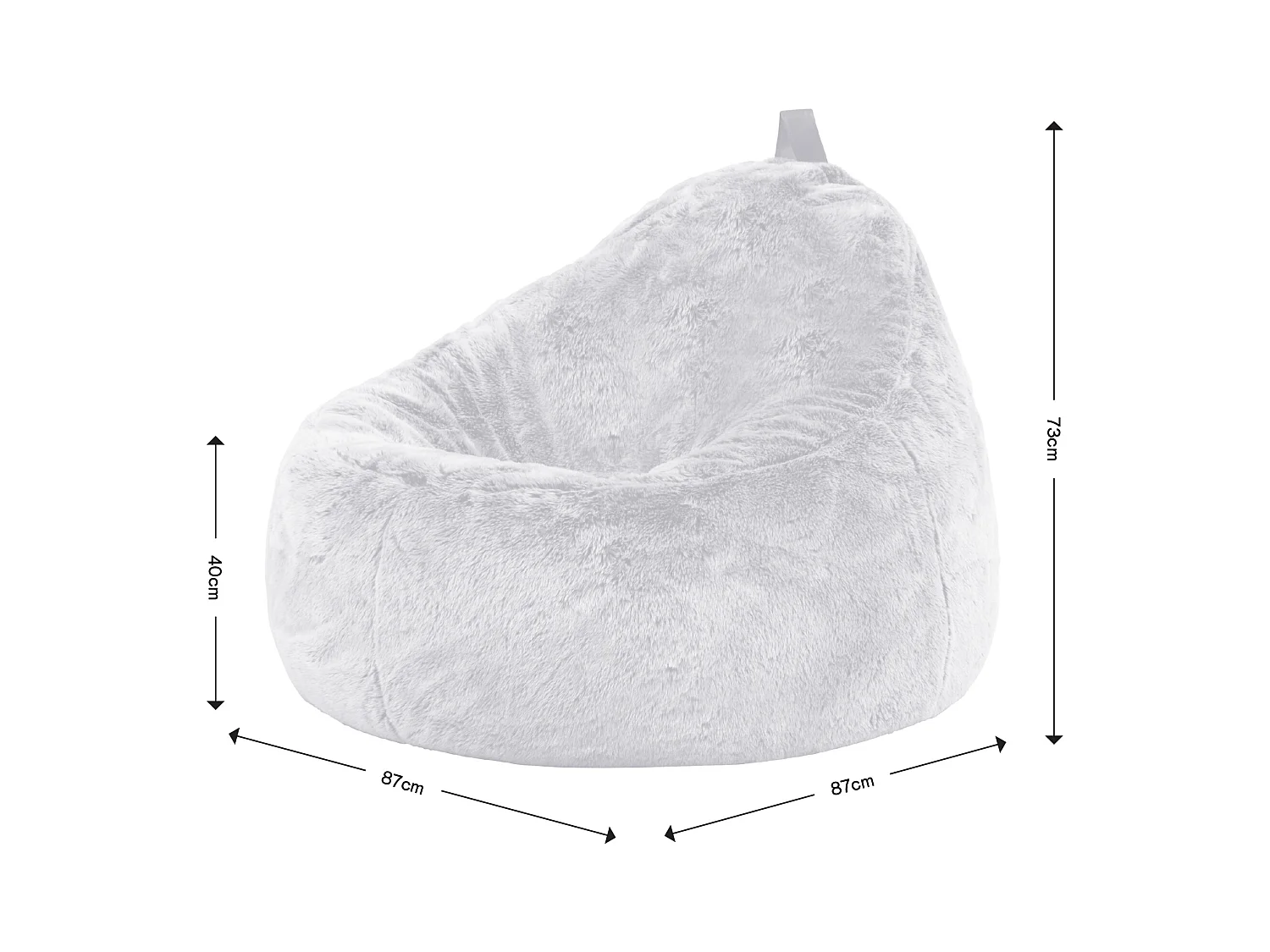 Pouf imitation fourrure gris loup - COCOON