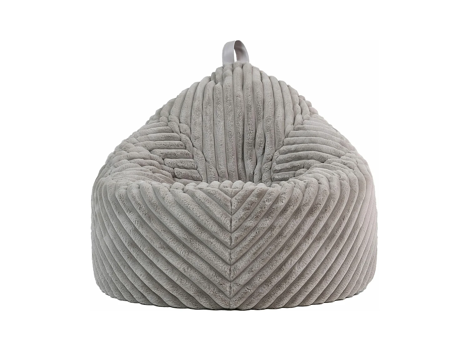 Pouf imitation fourrure côtelée gris clair - COCOON